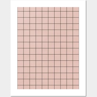 Small Grid Pattern - Pale Pink Posters and Art